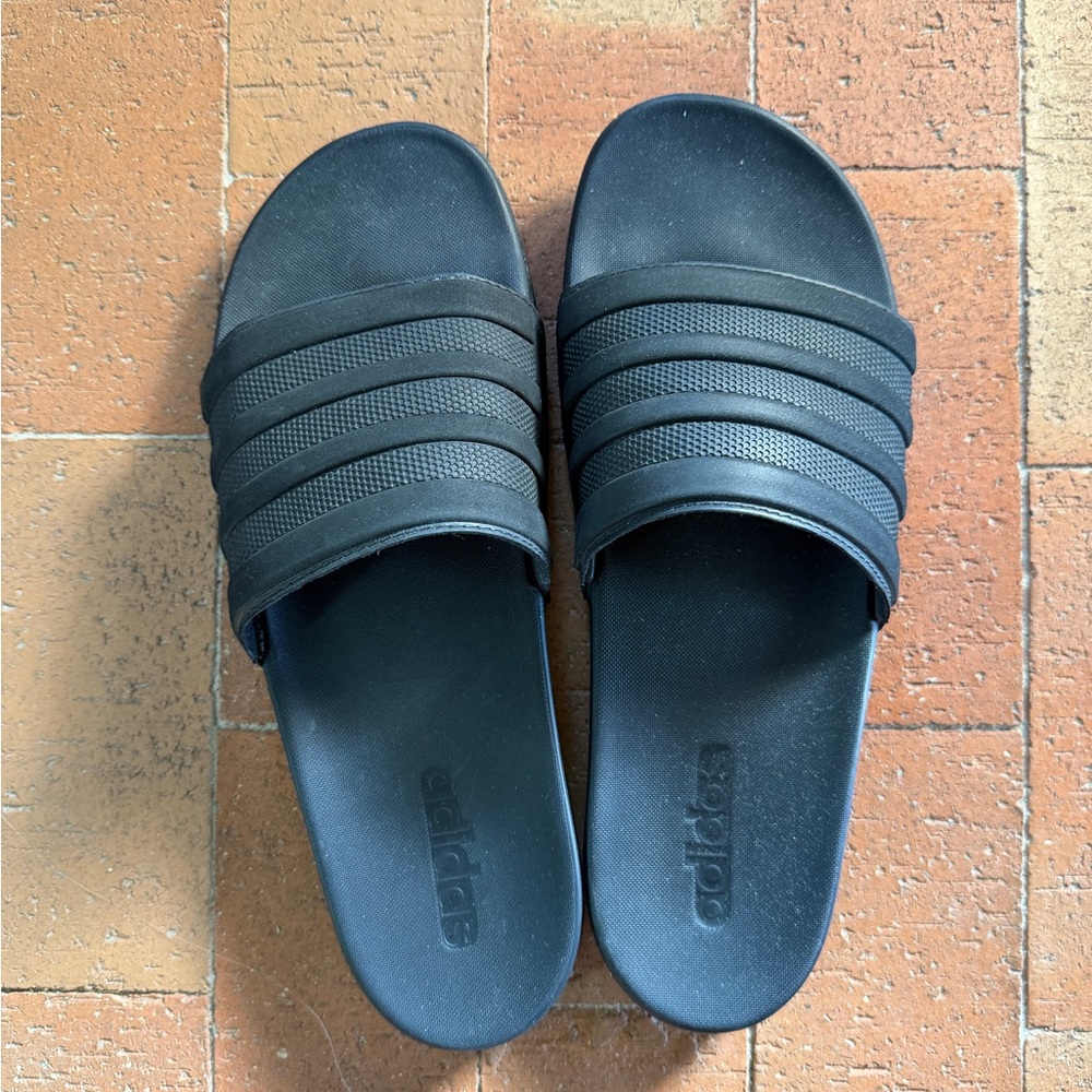 Adidas Men's Black Slide Sandals